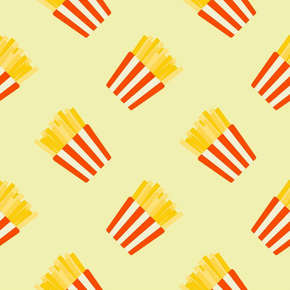 french fries seamless pattern vector illustration