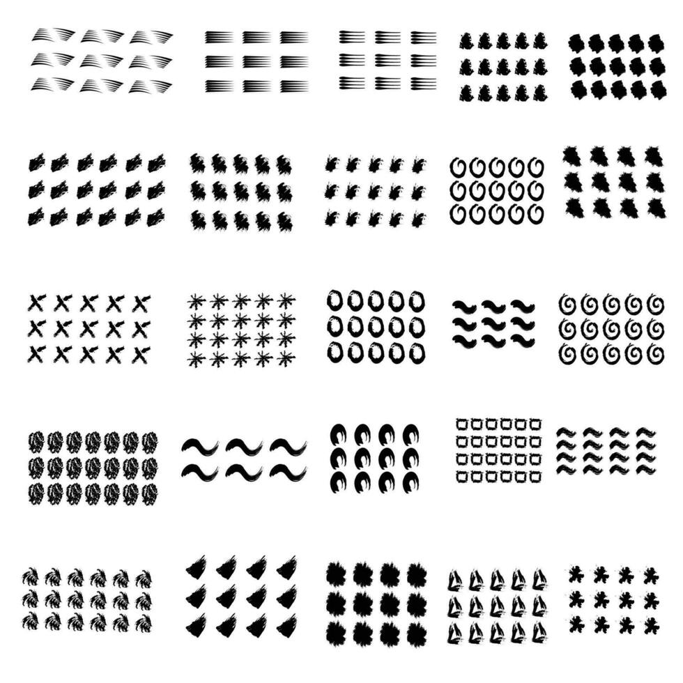 Abstract stripe element hand drawn bundle collection vector