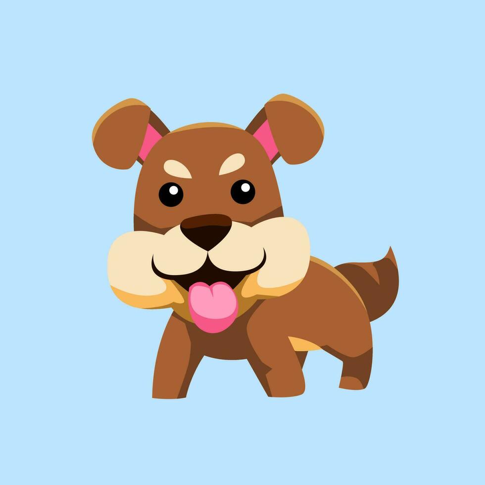 A cartoon dog with a blue background vector