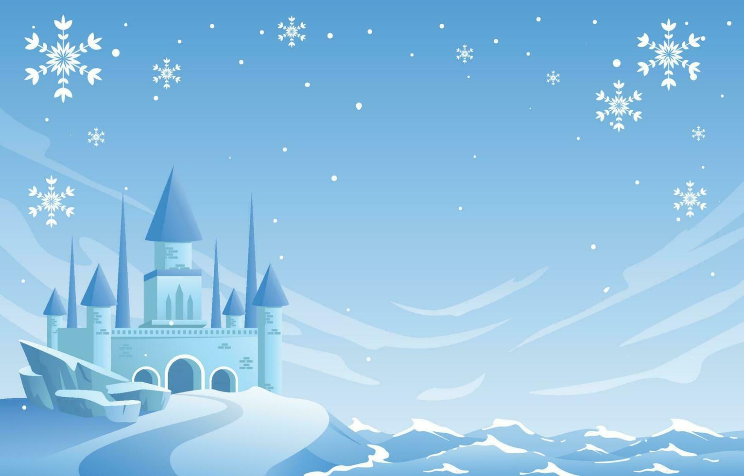 An Ice Castle on the Beach Winter Concept vector