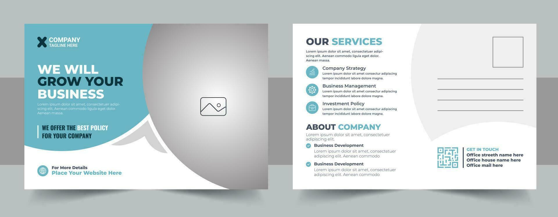 Corporate postcard design template, amazing and modern postcard design, stylish corporate postcard design vector