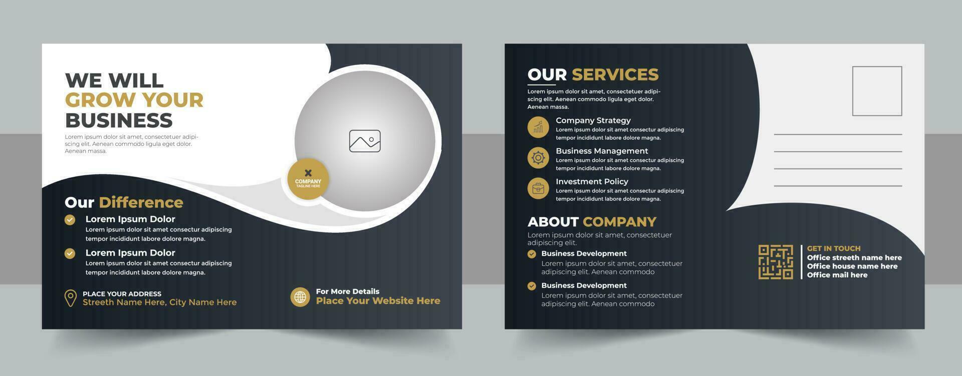 Corporate postcard design template, amazing and modern postcard design, stylish corporate eddm postcard vector