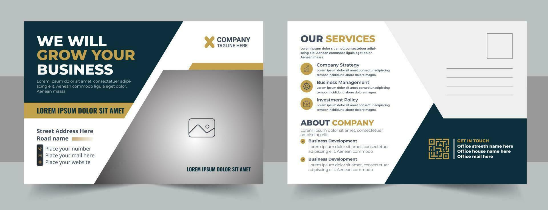 Corporate postcard design template, amazing and modern postcard design, stylish corporate eddm postcard template vector