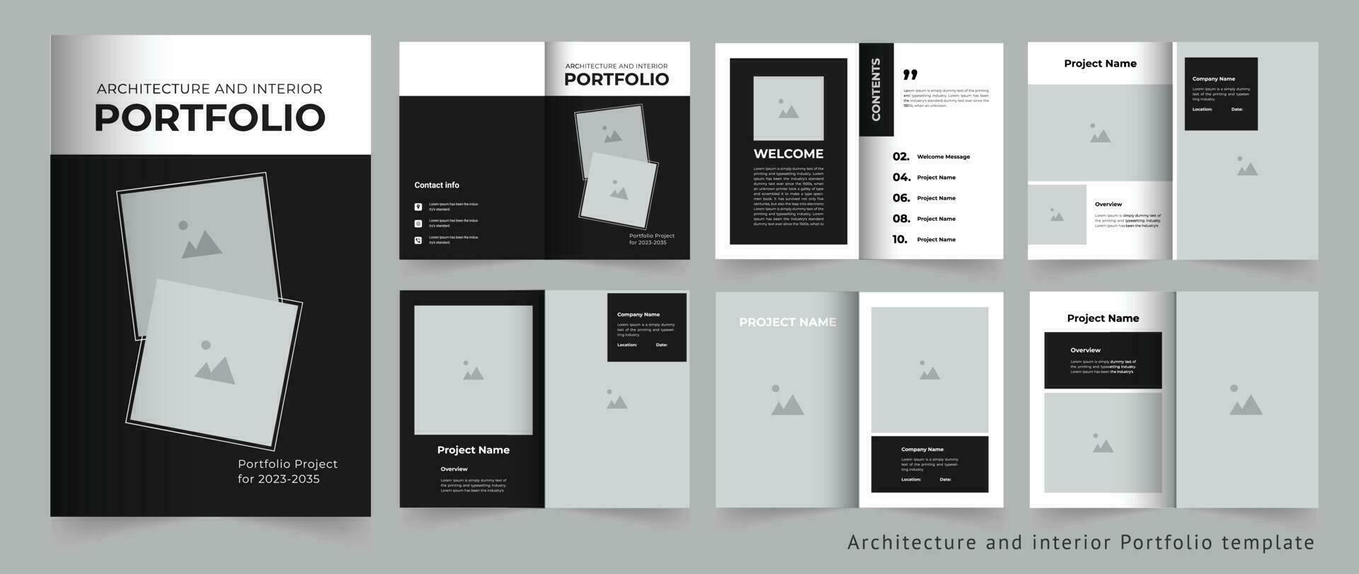 arquitectura portafolio o interior portafolio o folleto modelo vector