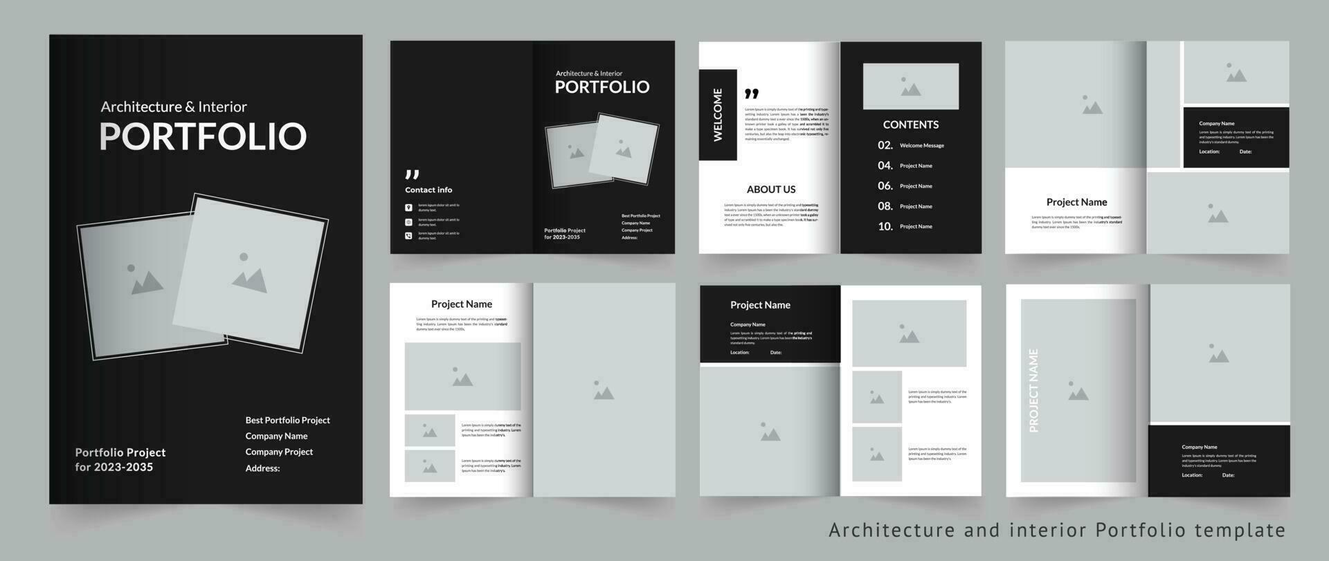 Architecture portfolio or interior portfolio design template vector