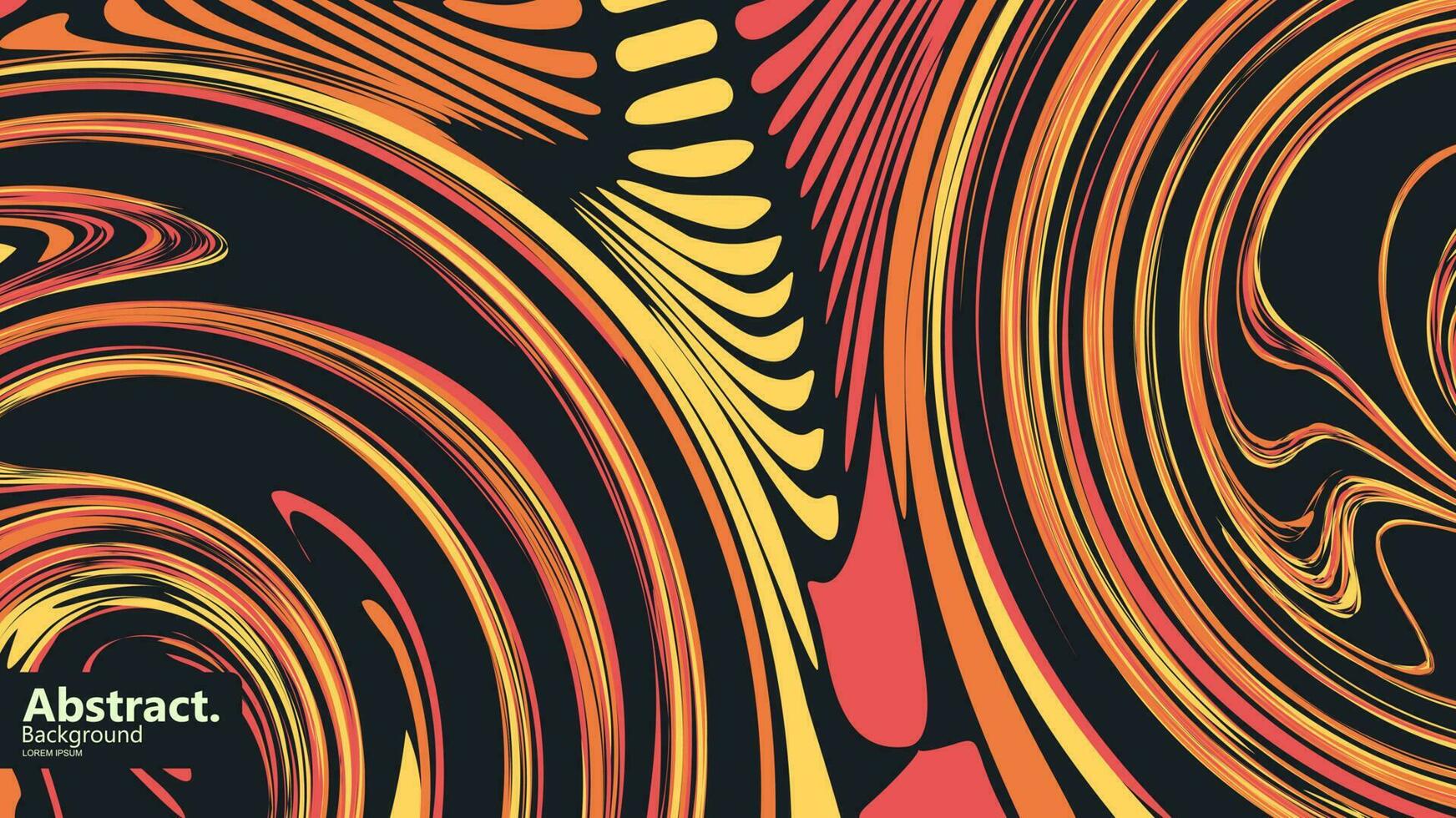 Black and Yellow Background With a Red and Yellow Swirls vector