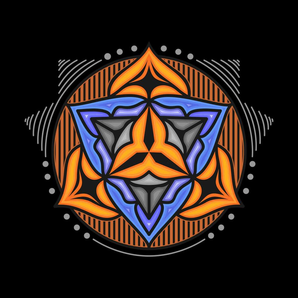 Vector illustration of abstract geometric shape in the form of a flower.