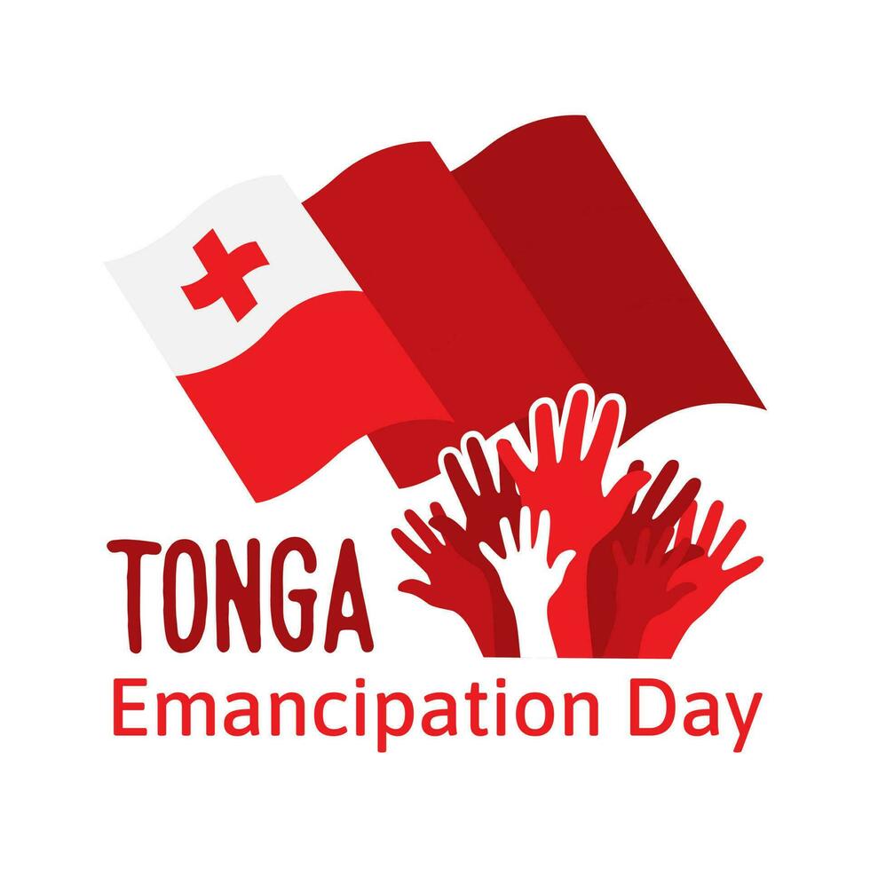 Tonga Emancipation Day typography poster. Vector template for banner, postcard, flyer design