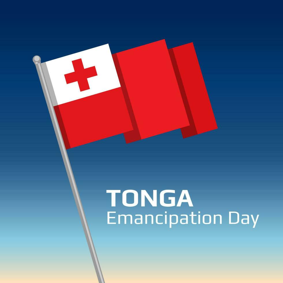 Tonga Emancipation Day typography poster. Vector template for banner, postcard, flyer design