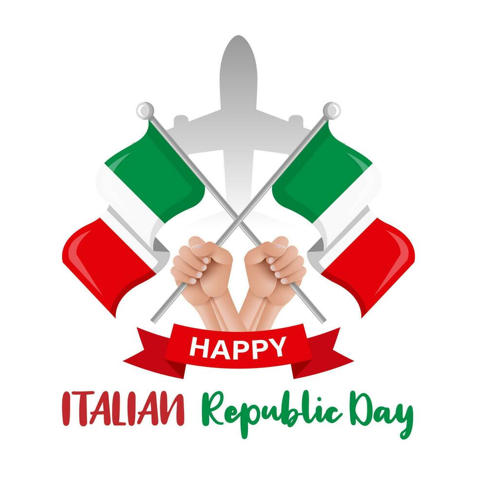 Italia república día bandera diseño modelo. república día de Italia antecedentes ilustración vector