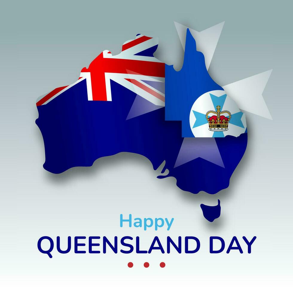 contento Queensland día de Australia vector ilustración
