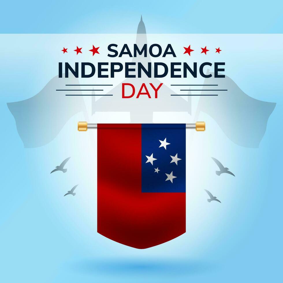 Samoa Independence day banner design template. Samoa flag national day celebrations vector