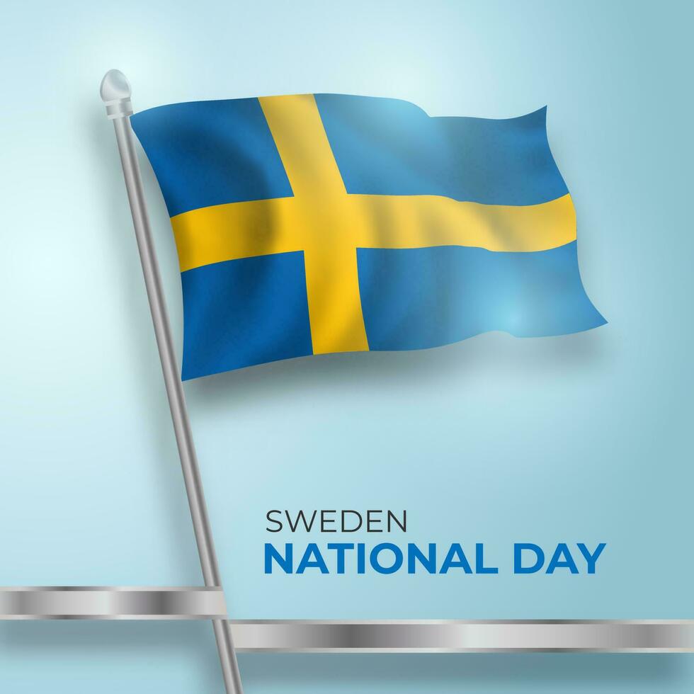 Happy sweden national day template design Vector