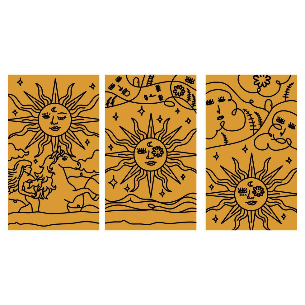 Hand draw abstract continuous line aesthetic line art 23361812 Vector