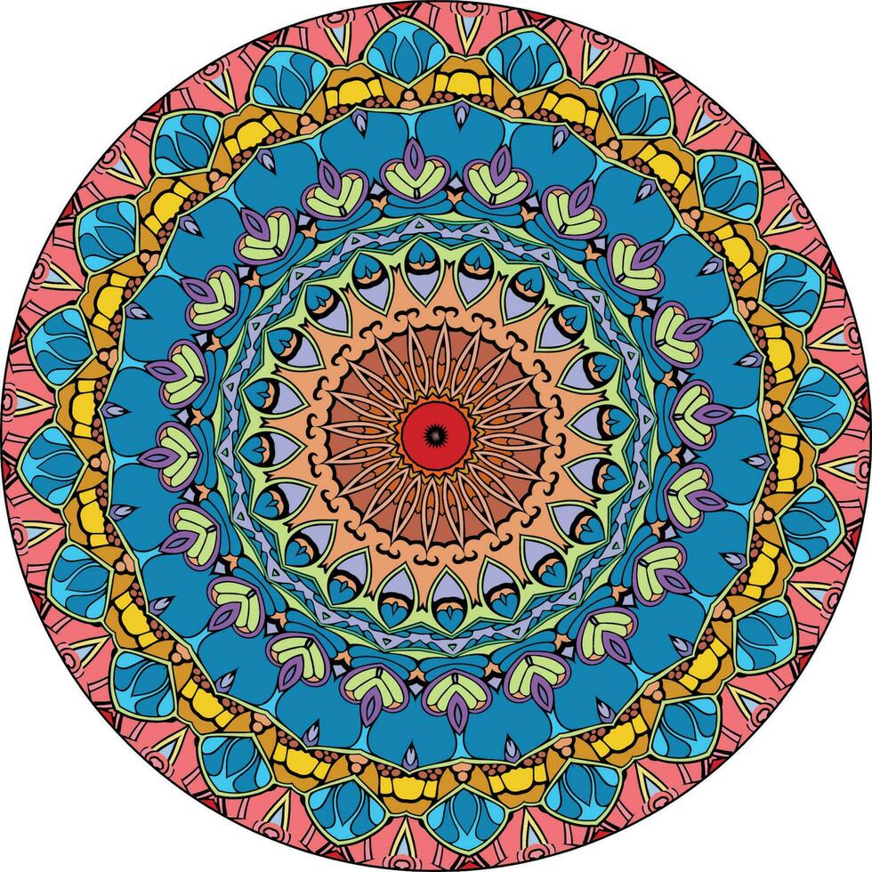 libro para colorear mandalas. diseño de papel tapiz, patrón de mosaico, camisa, tarjeta de felicitación, pegatina, patrón de encaje y tatuaje. decoración para el diseño de interiores. vector