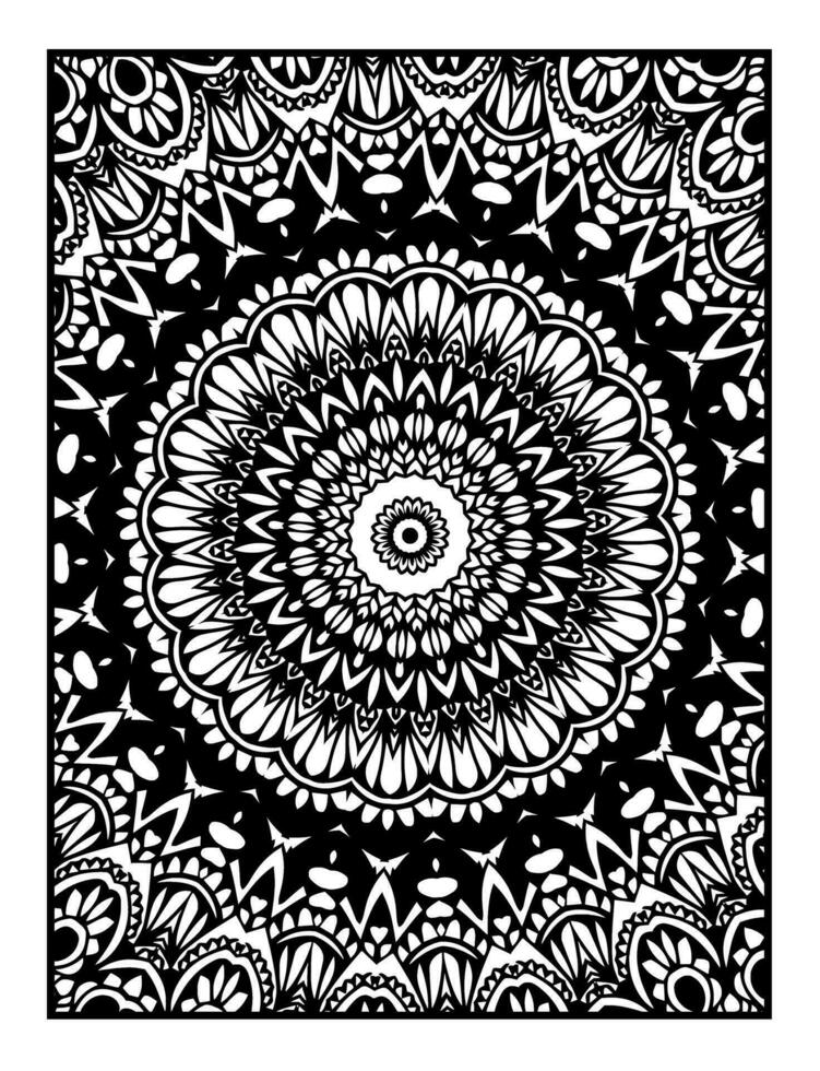 Decorative floral mehndi design style coloring book page illustration hand drawn vector