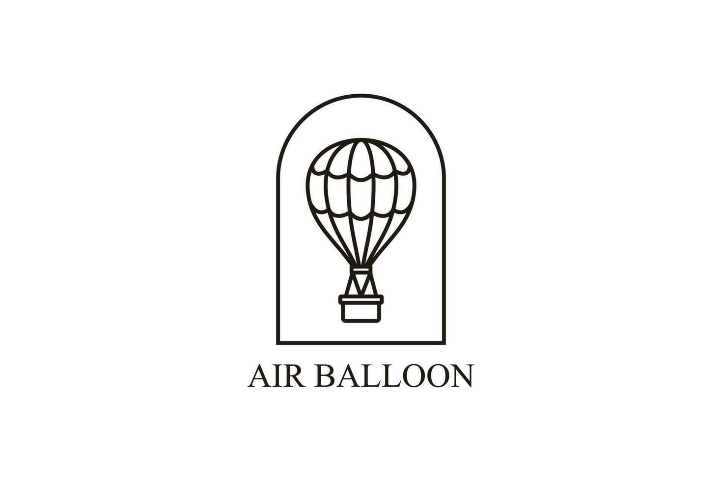 Vector aerostate line icon air balloon line icon. Minimalistic air travel vector logo template.