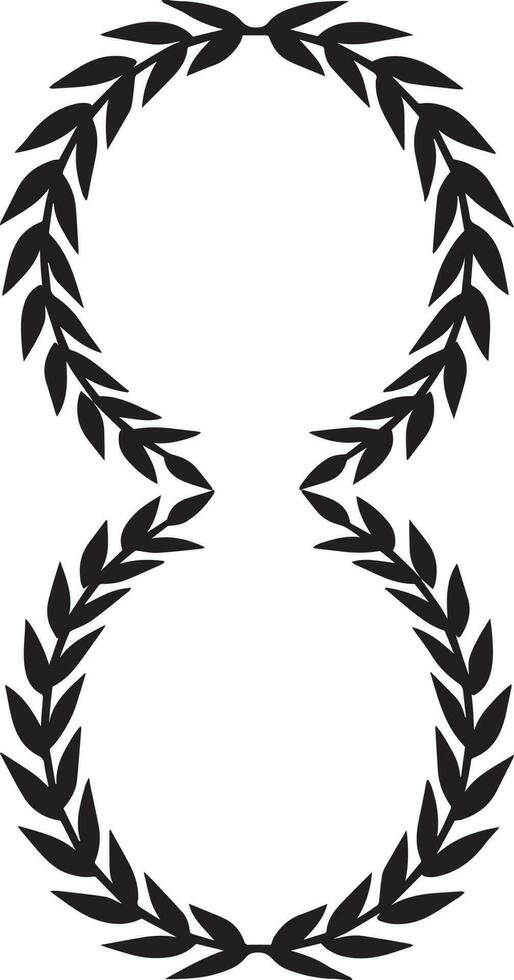 round leaves black and white vector