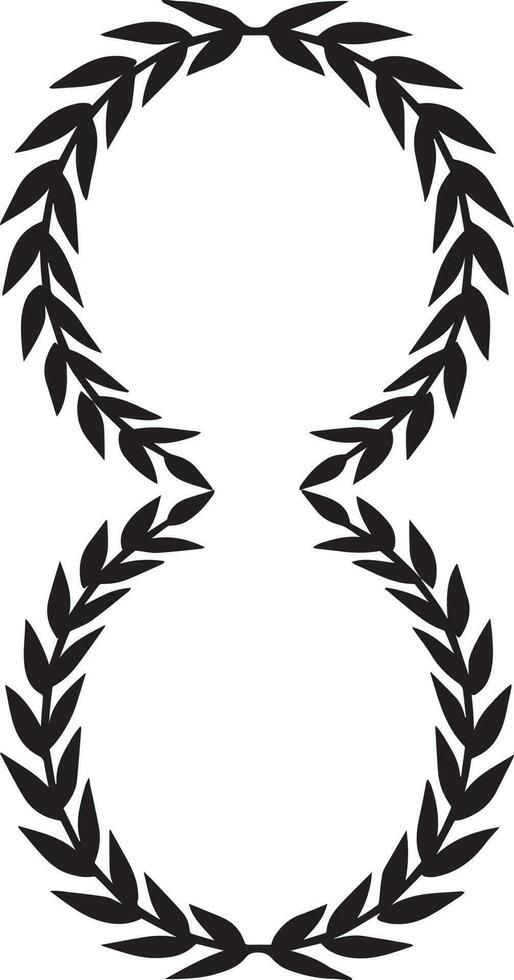 round leaves black and white vector