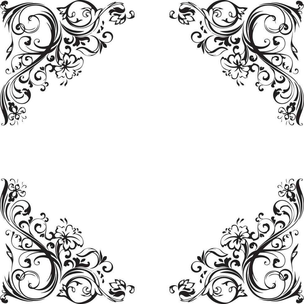 ornament frame black and white vector