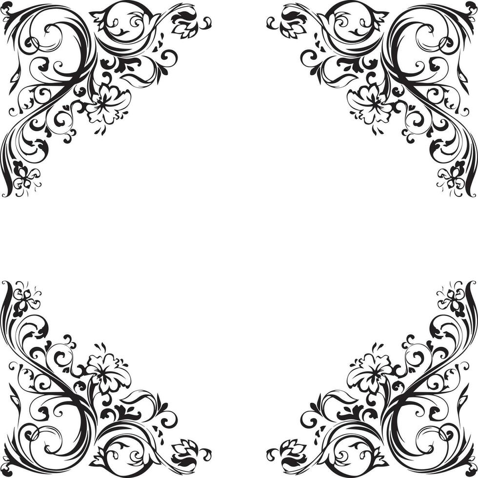 ornament frame black and white vector