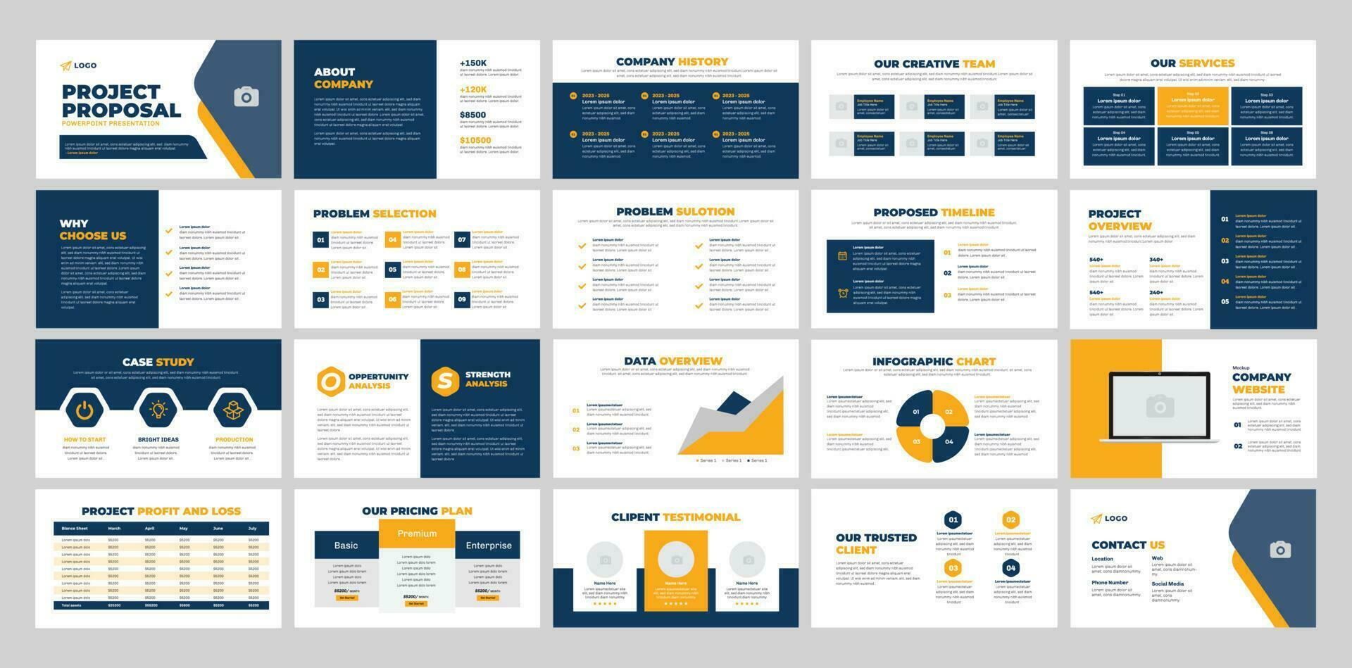 Project Proposal presentation design. Use for Creative keynote presentation background, Proposal Presentation, brochure design, website slider, business proposal. vector