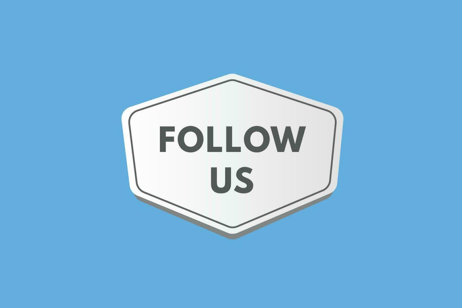 Follow Us text Button. Follow Us Sign Icon Label Sticker Web Buttons vector