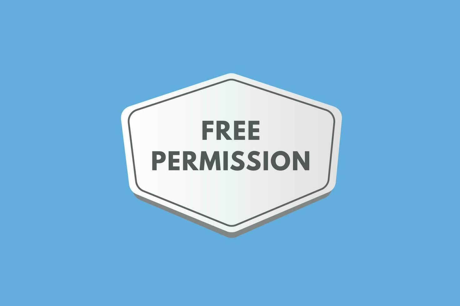Free Permission text Button. Free Permission Sign Icon Label Sticker Web Buttons vector