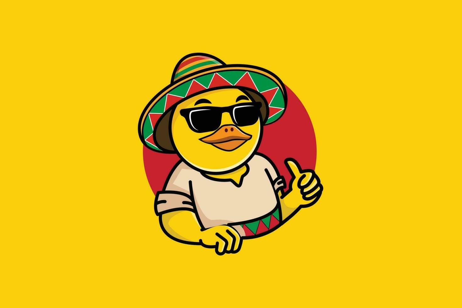The Mexican yellow duck logo design vector