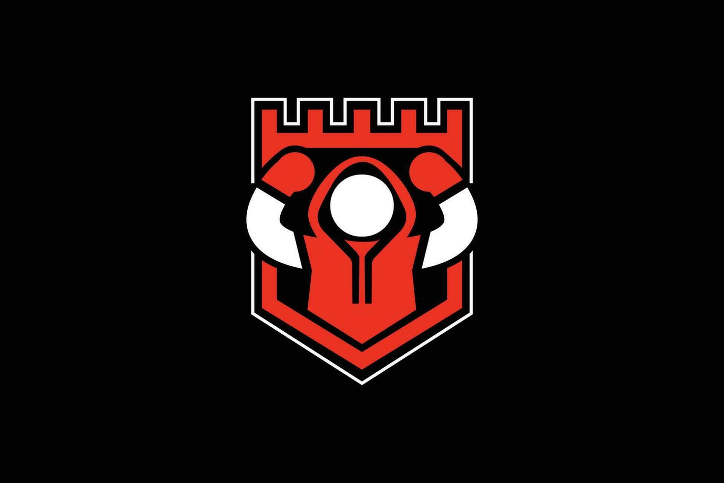 Boxing fighter gym fitness logo design a red black hoodie vector