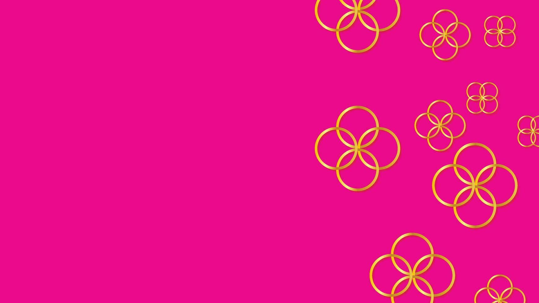 Abstract Gold Shapes on Pink vector