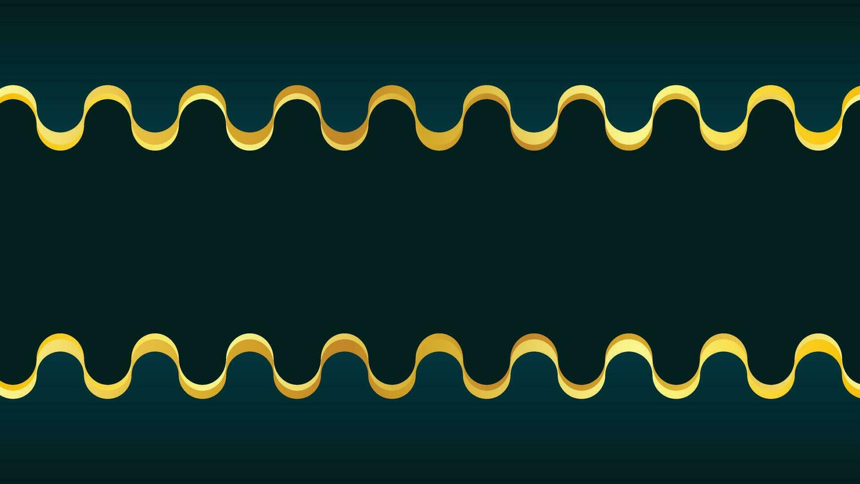 Gold and Teal Wavy Lines vector
