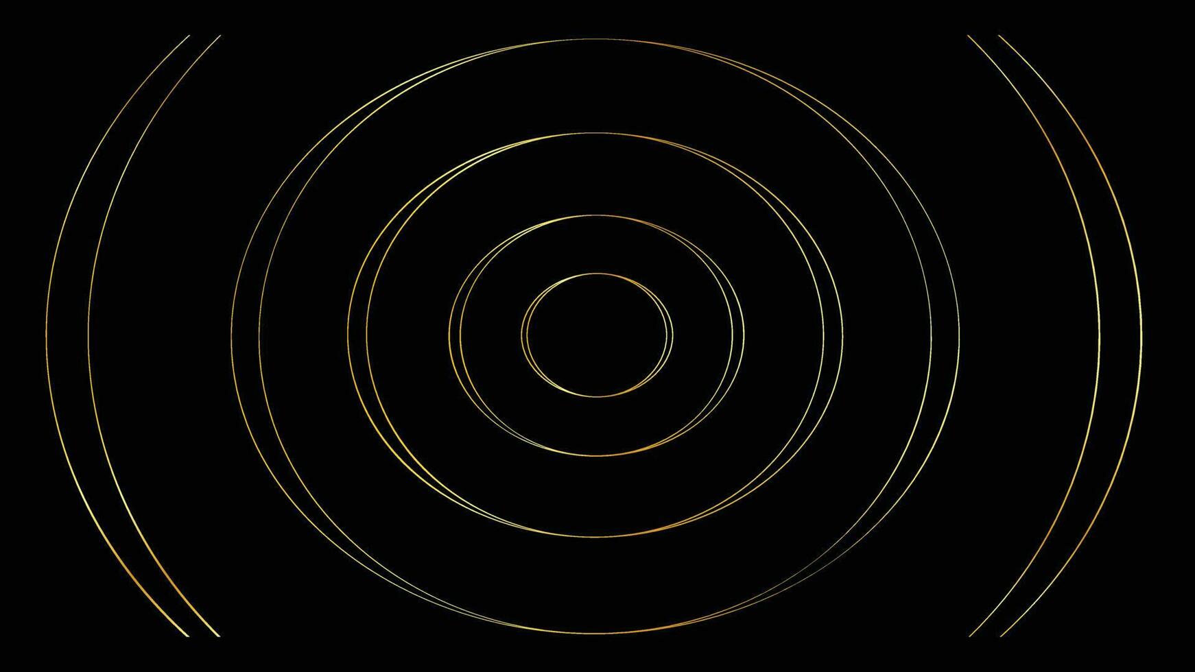 Gold Concentric Circles on Black vector