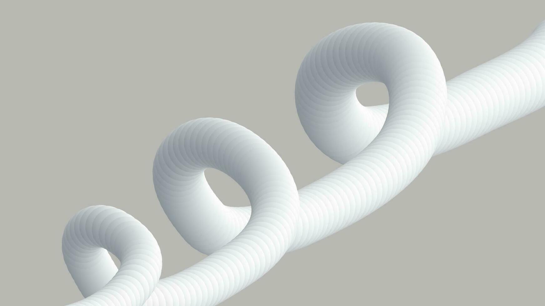 Twisted Tube on Gray Background vector