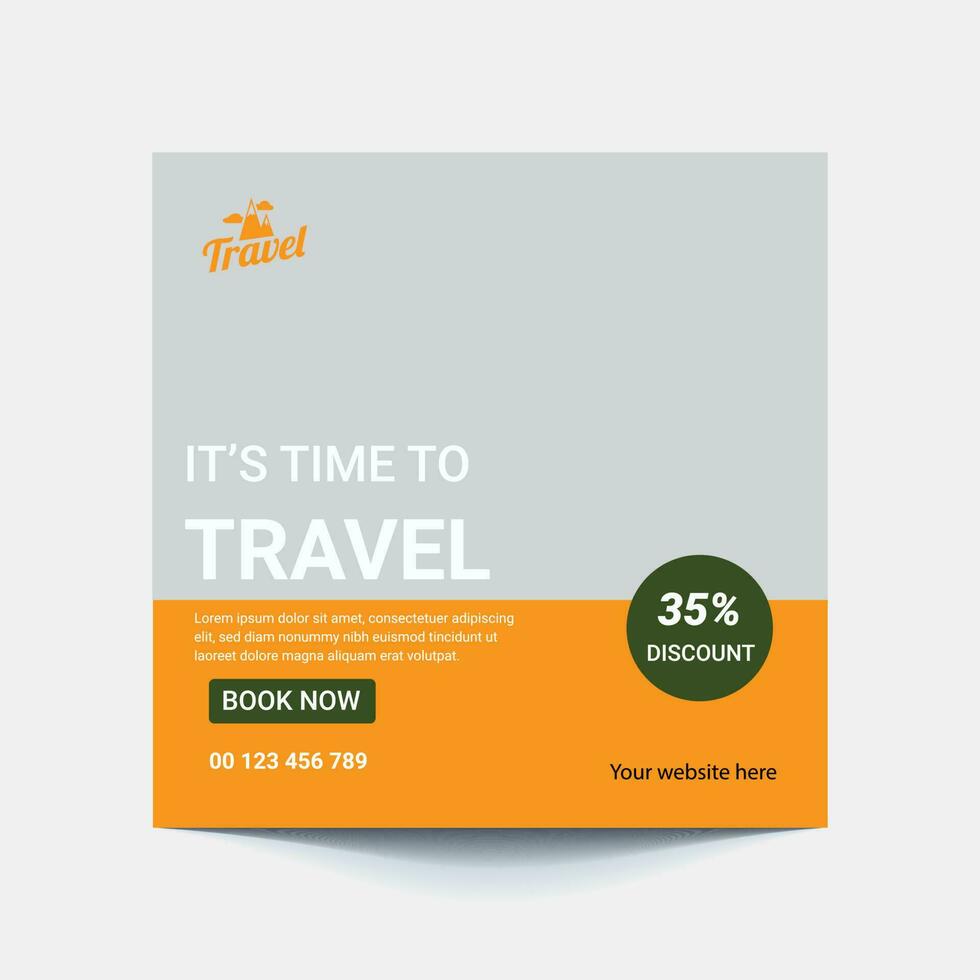 travel the world social media post template vector