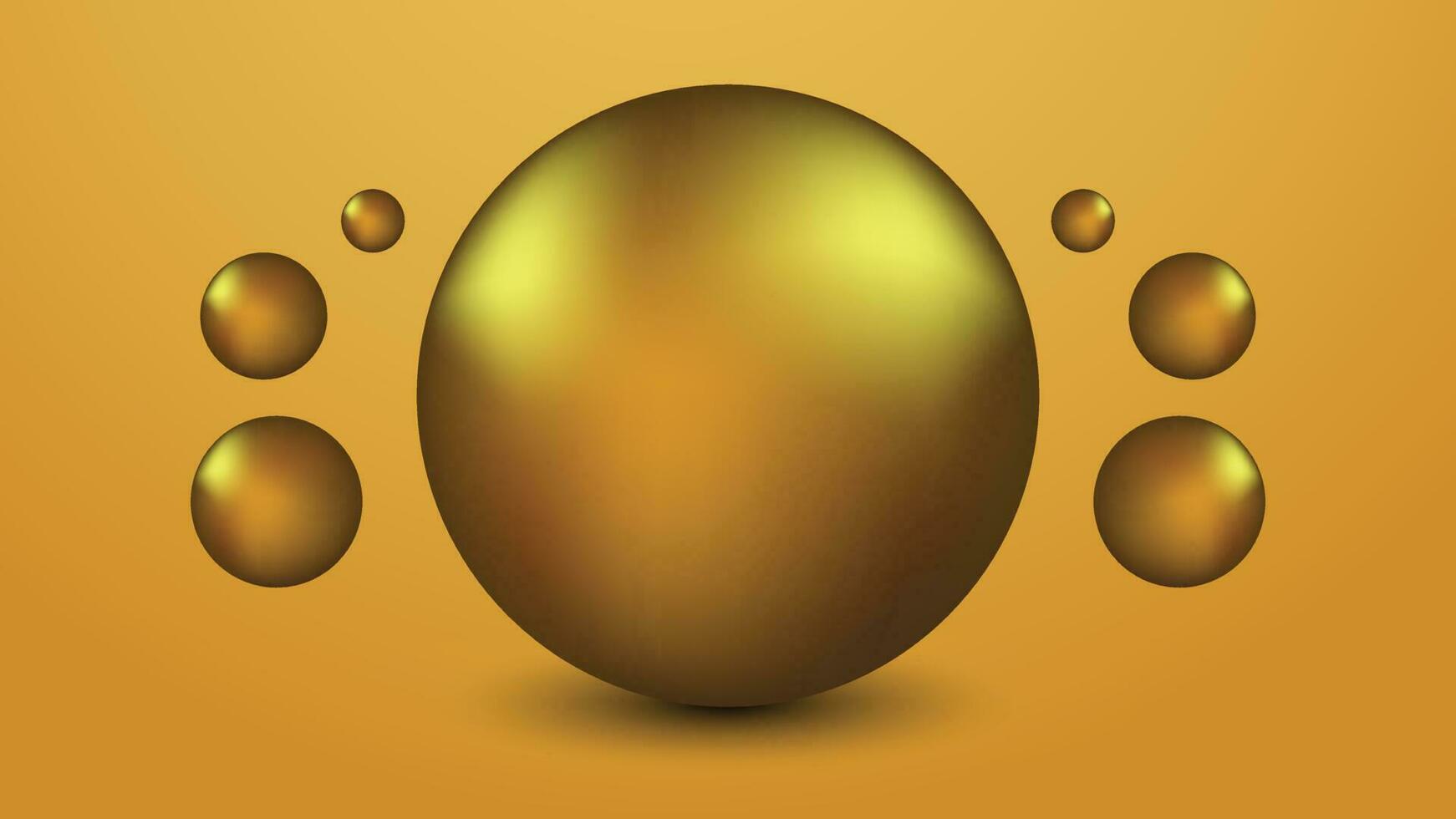 esferas metálicas brillantes vector