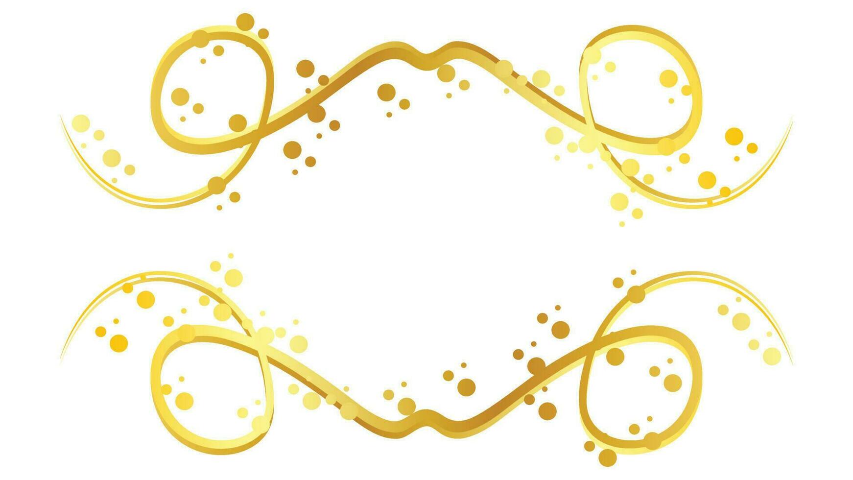 Abstract Golden Frame on White vector