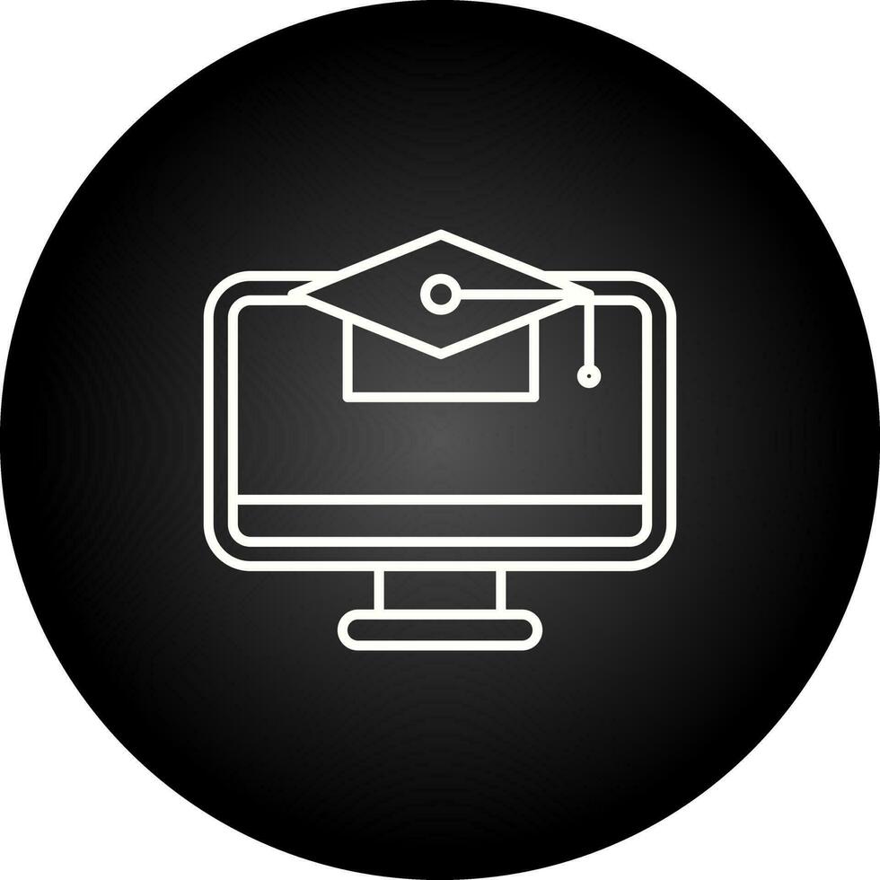 icono de vector de educación en línea