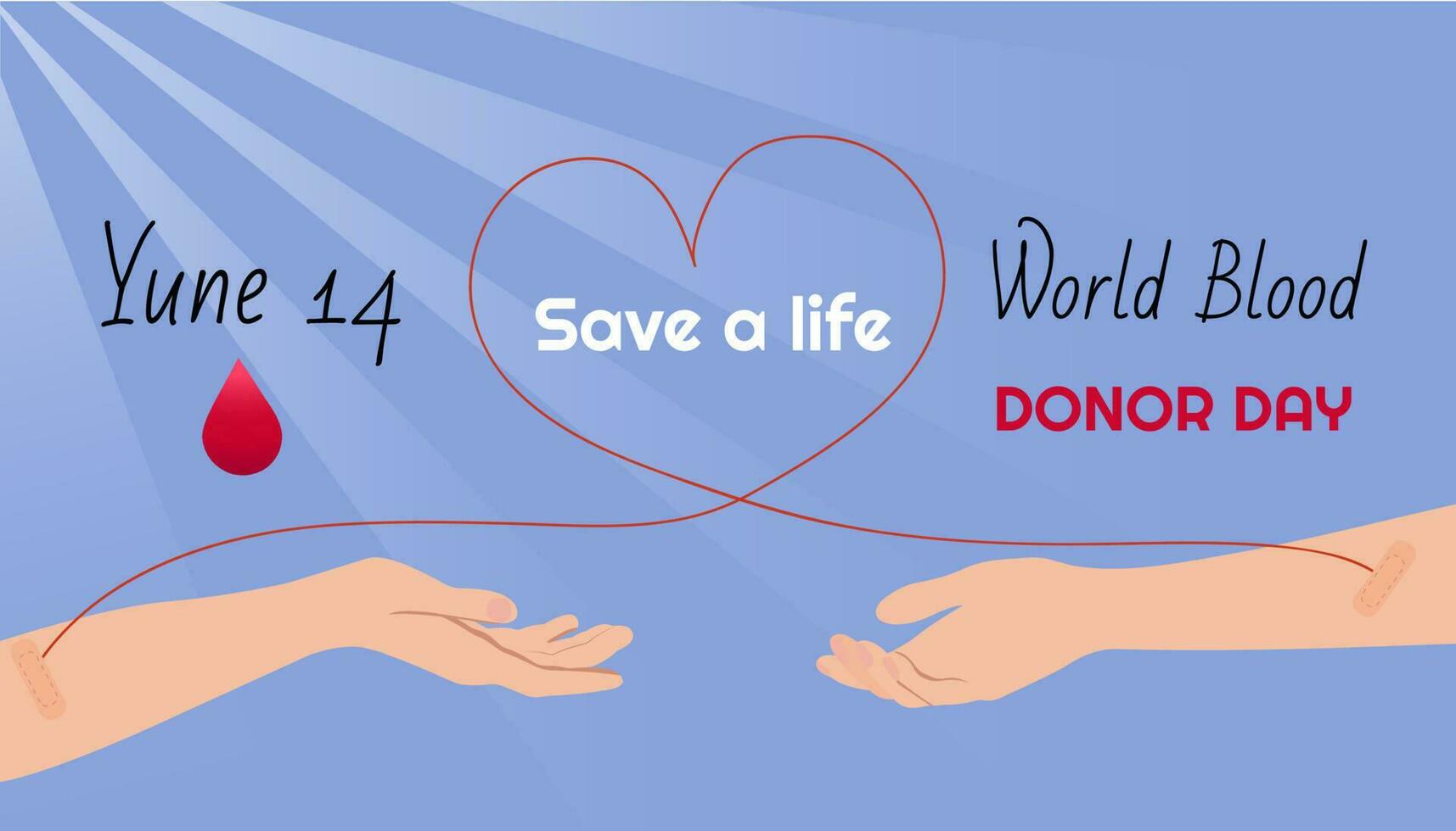 Postcard, template, world blood donor day vector