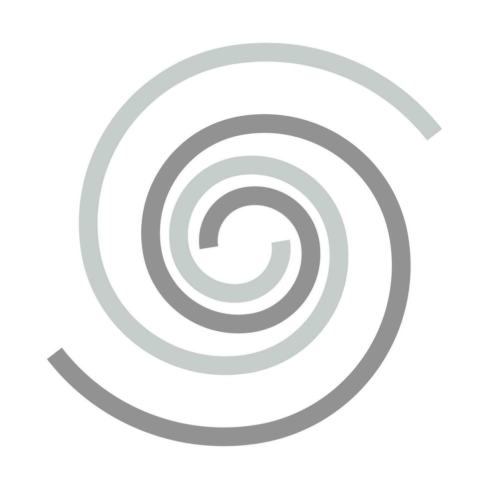 gris dos formas lineal espiral en blanco antecedentes vector logo