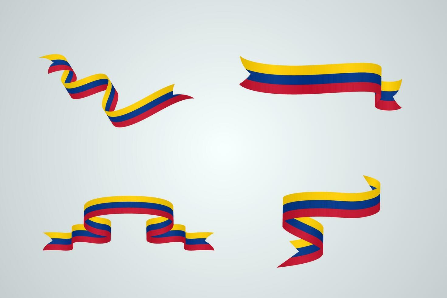 conjunto de bandera cinta con paleta colores de Colombia para independencia día celebracion decoración vector