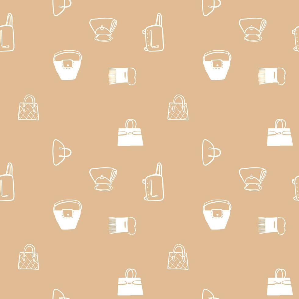 Seamless pattern, Handbag - Vector background. Flat design.