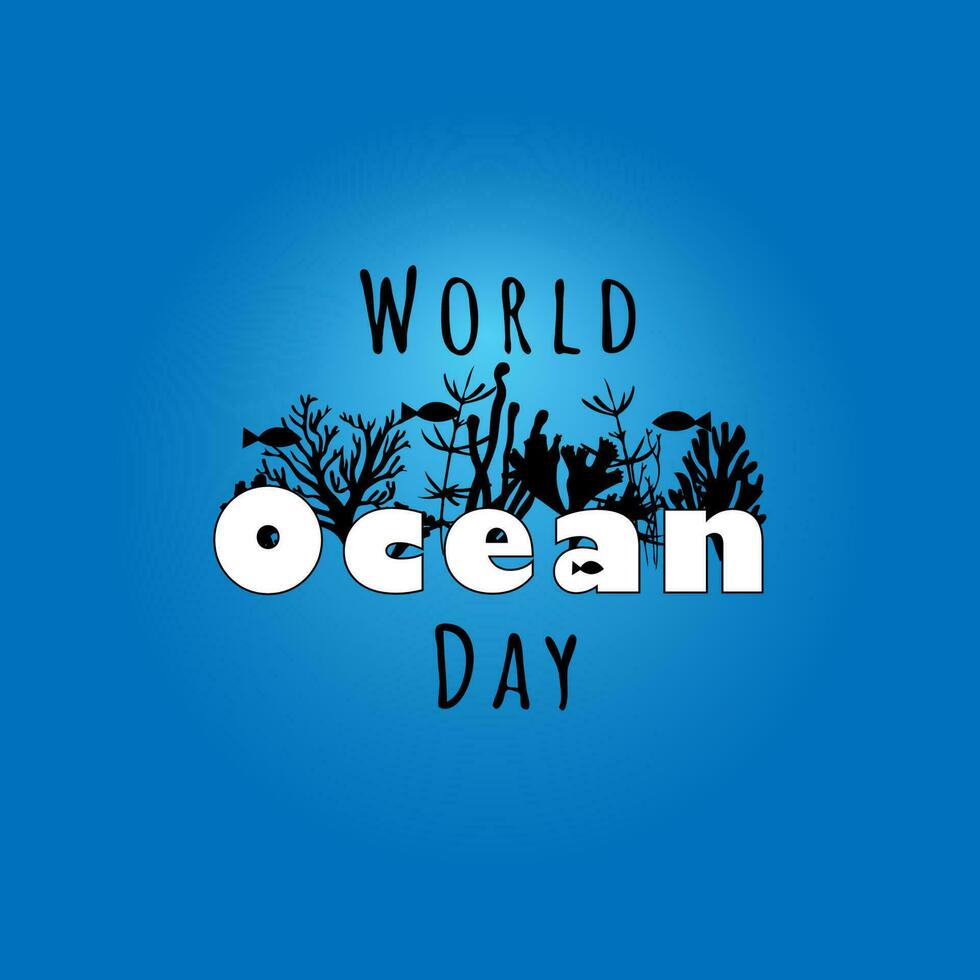 World ocean day. Vector concept for banner, backdrop, flyer, brochure, poster, background, campaign.