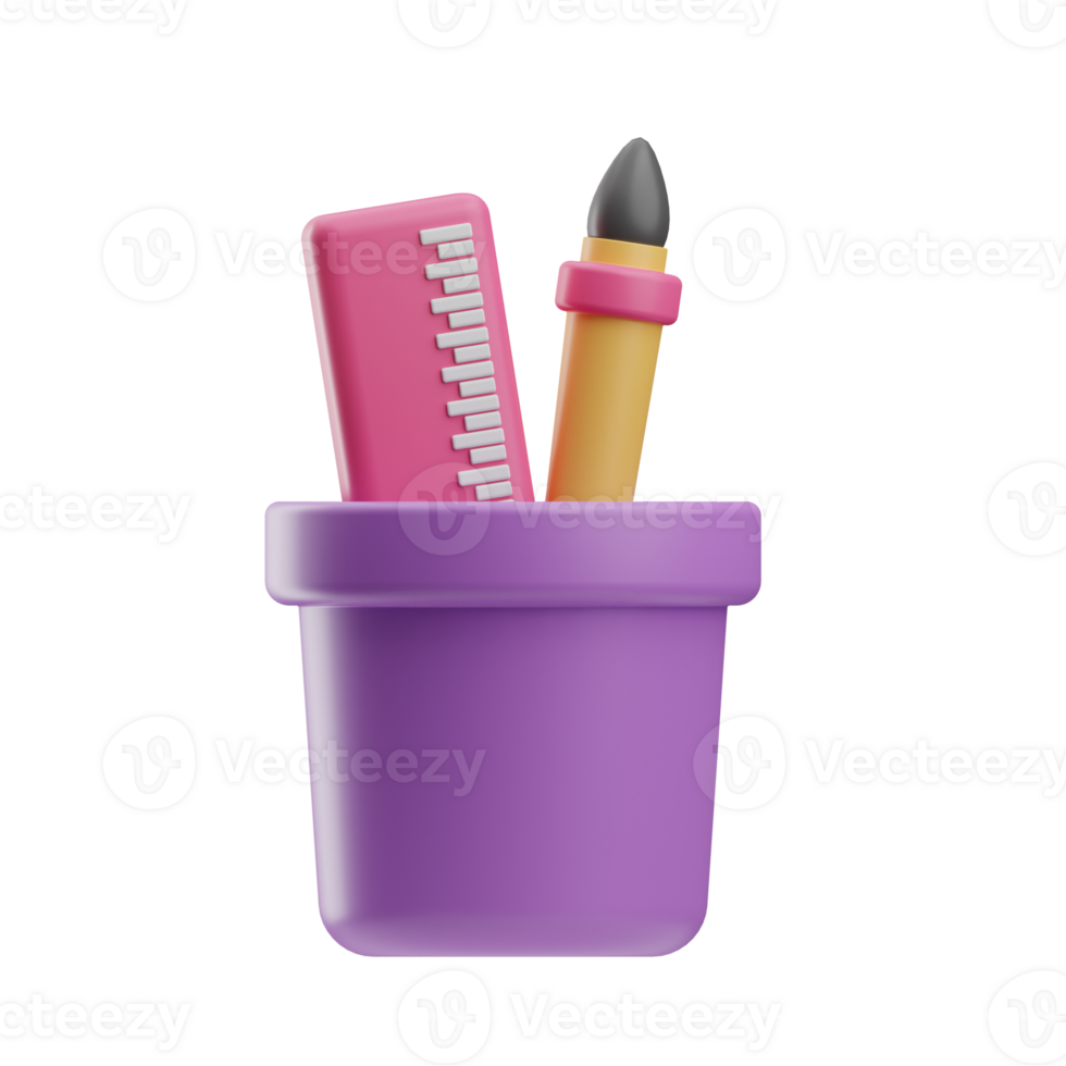 creative tools pencil holder 3d illustration png