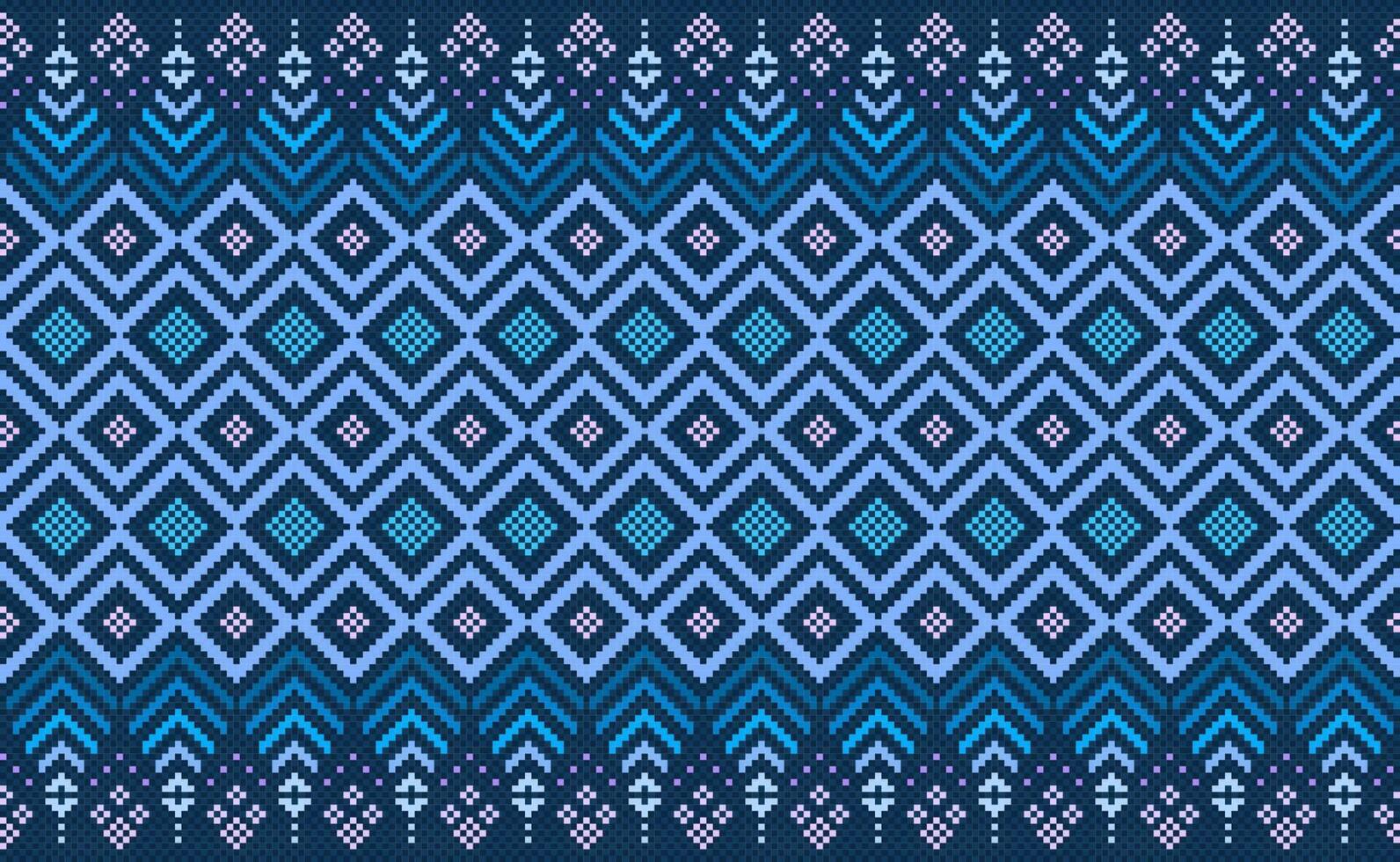 Embroidery ethnic pattern, Vector Geometric pattern background, Cross stitch traditional triangle style