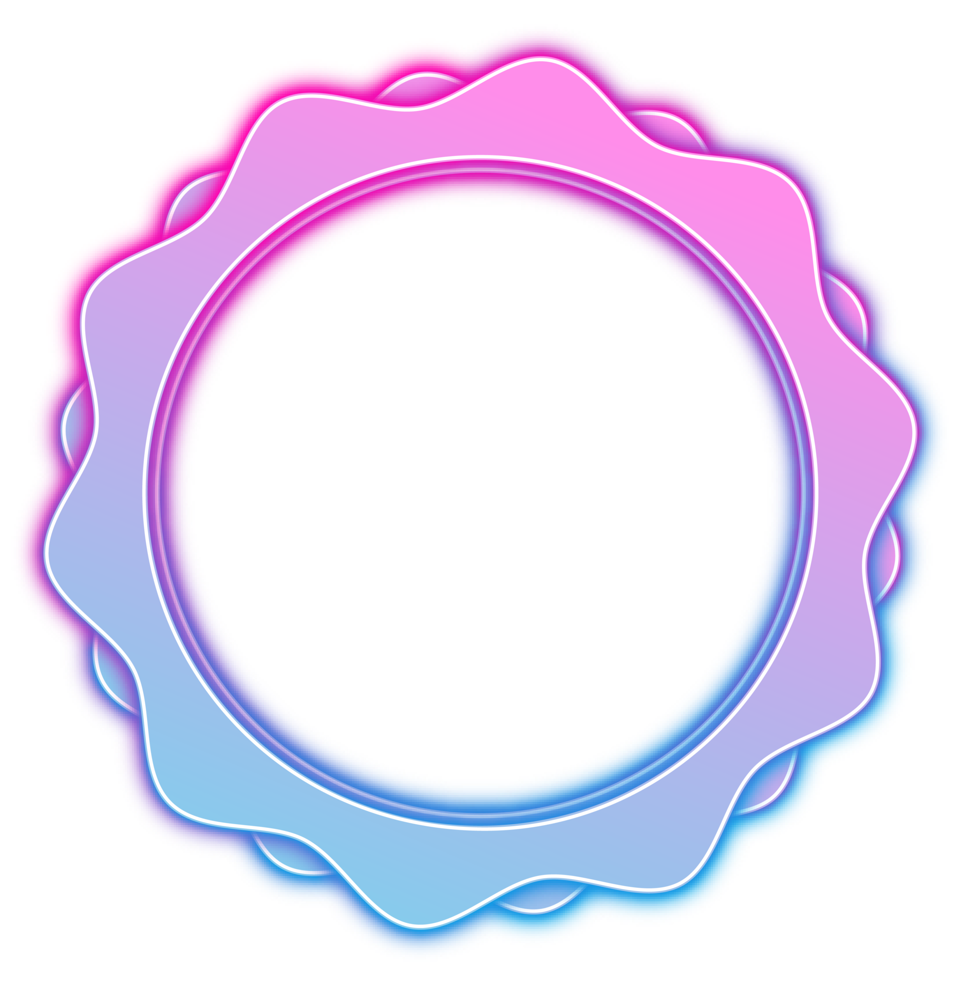 Transparent neon glowing stamp circle design element 23363208 PNG