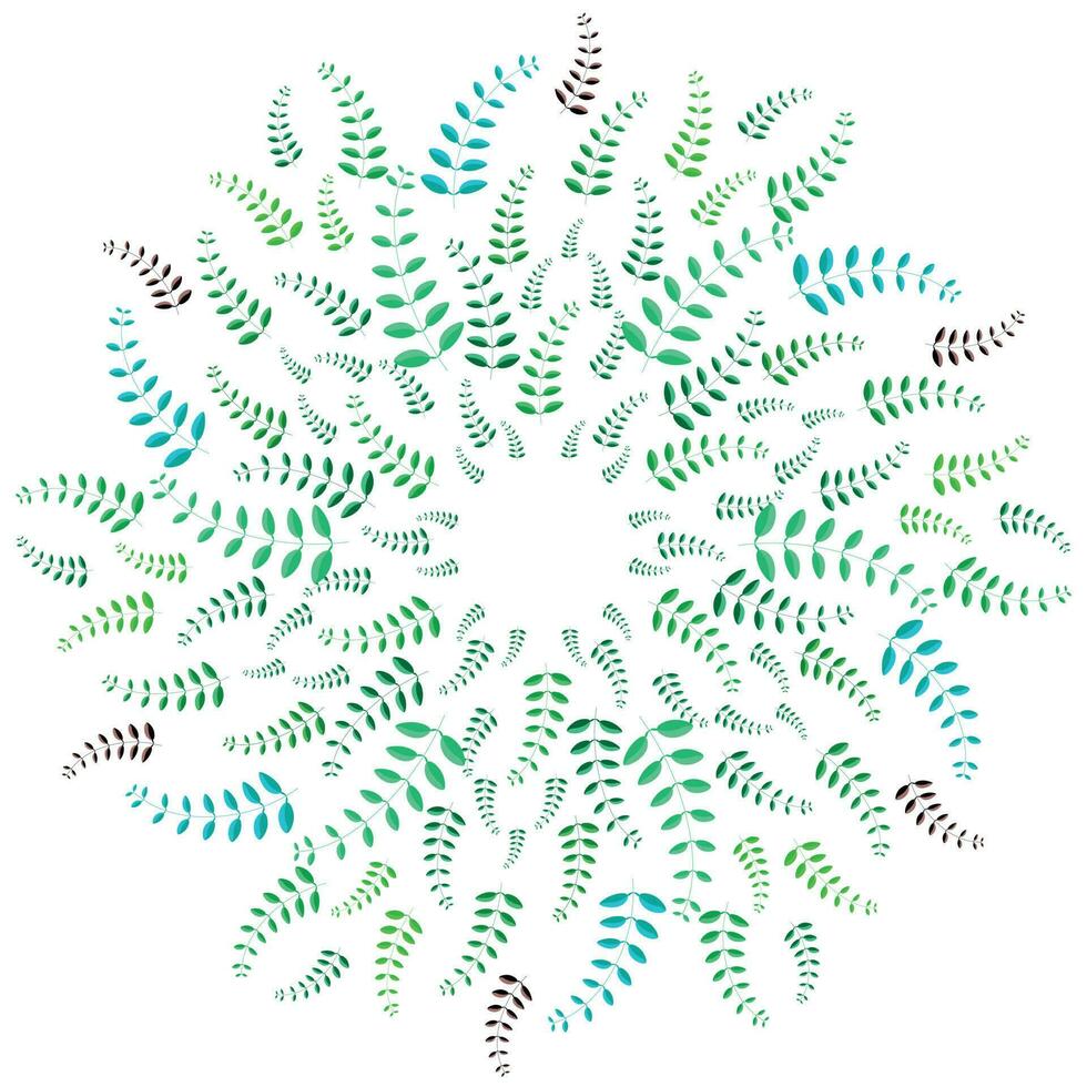 Geometric flower design in green tones vector