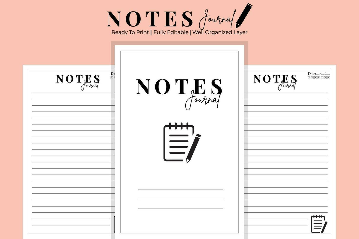 Notes Journal logbook vector