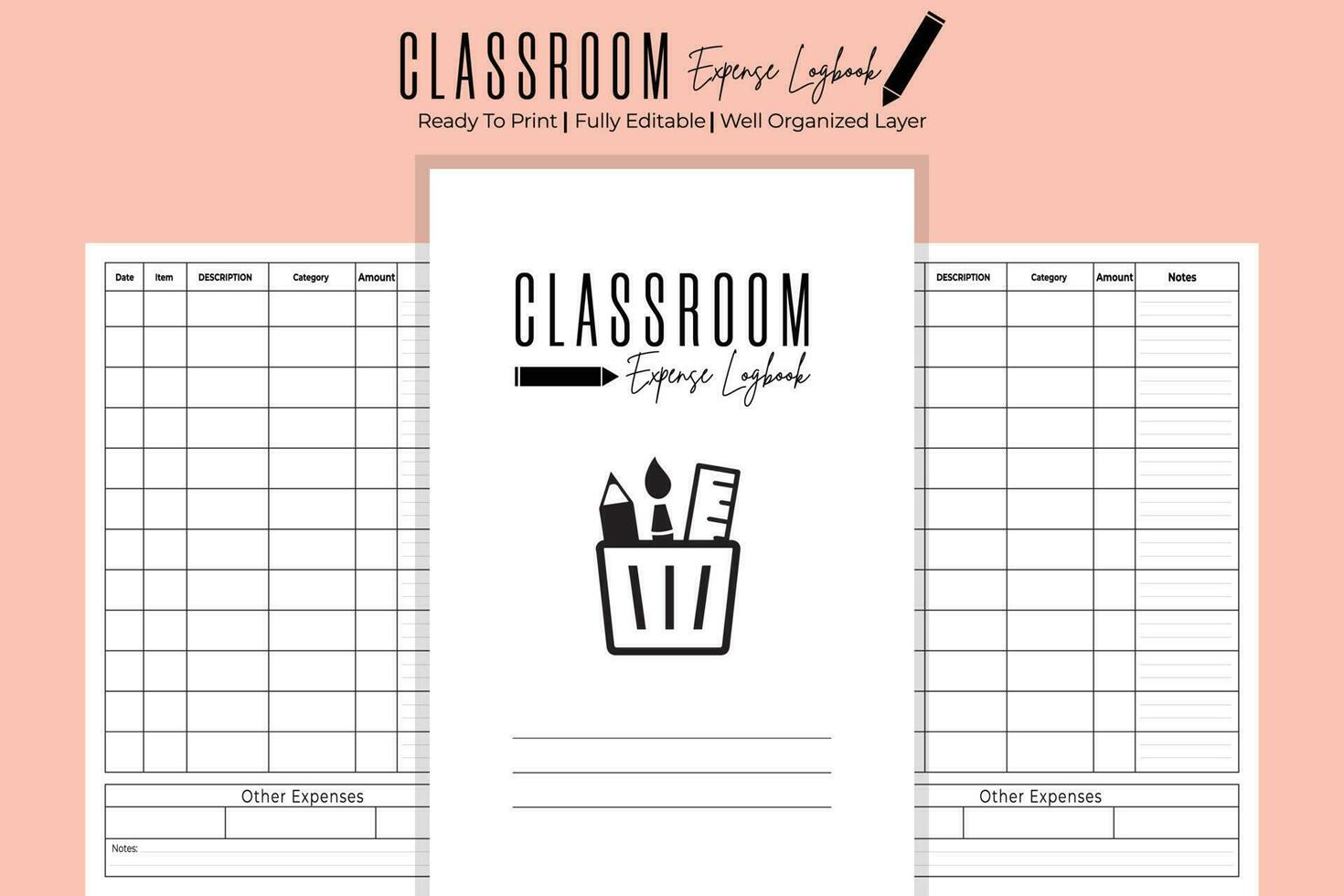 Classroom Expense Logbook vector