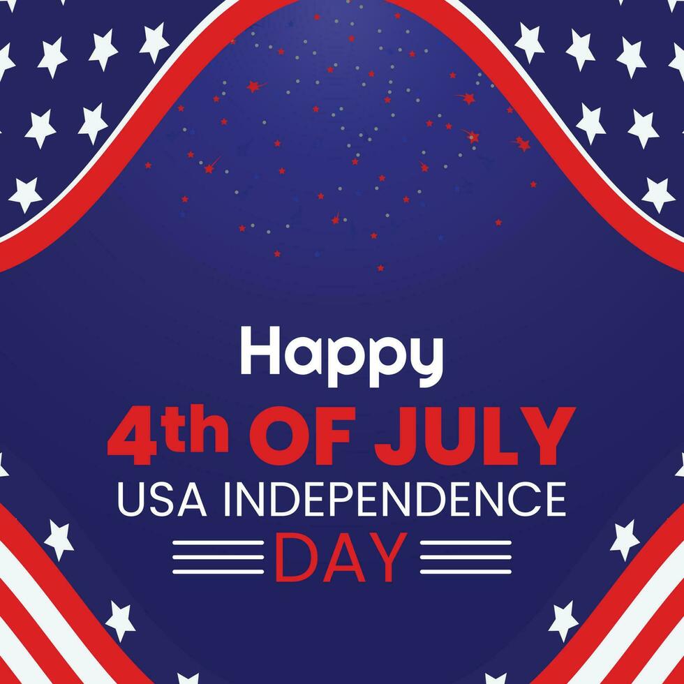 4th July wishing design vector file